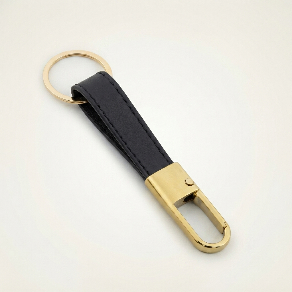 جاکلیدی چرمی مشکی طلایی کمری کد KL-109 - تصویر 1 جاکلیدی چرمی مشکی طلایی کمری کد KL-109 - تصویر 1